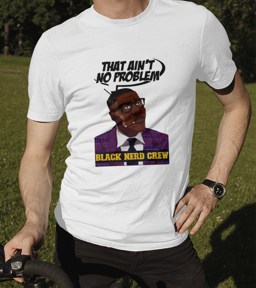 Shannon Sharpe That Ain't No Problem Black Nerd Crew T-Shirt
