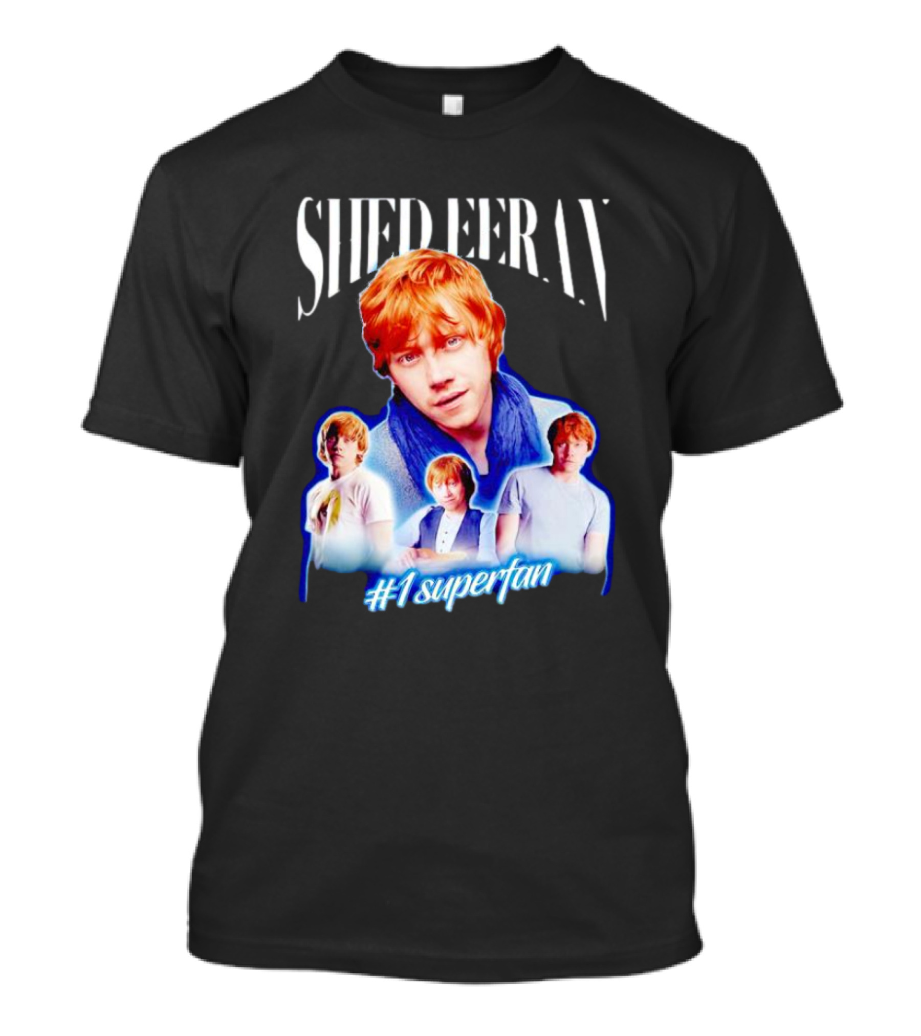 Shed Eeran #1 Superfan Collage Multiple Redhead Portraits T-Shirt
