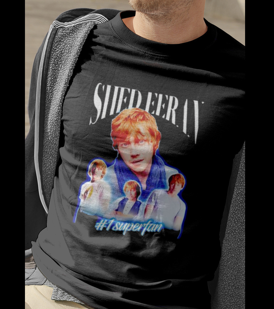 Shed Eeran #1 Superfan Collage Multiple Redhead Portraits T-Shirt