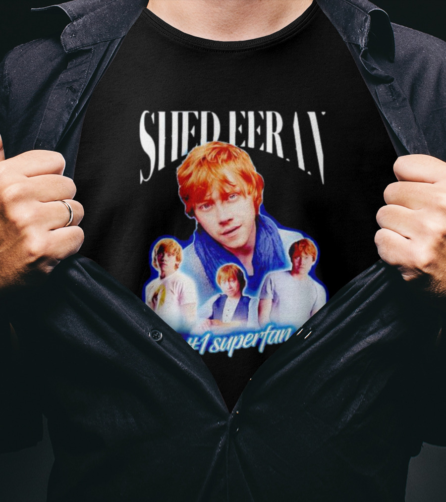 Shed Eeran #1 Superfan Collage Multiple Redhead Portraits T-Shirt