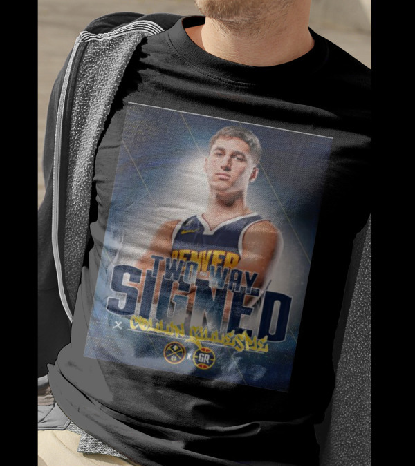 Denver Two-Way Signed Collin Gillespie X GR Basketball T-Shirt