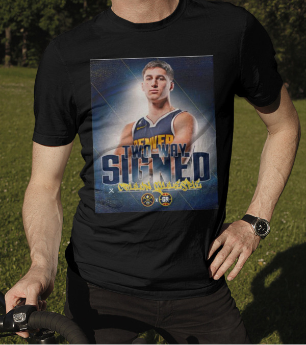 Denver Two-Way Signed Collin Gillespie X GR Basketball T-Shirt