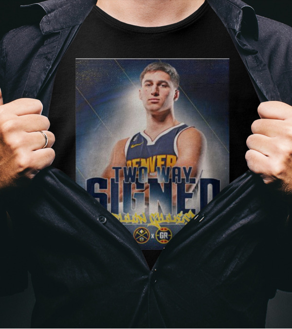 Denver Two-Way Signed Collin Gillespie X GR Basketball T-Shirt