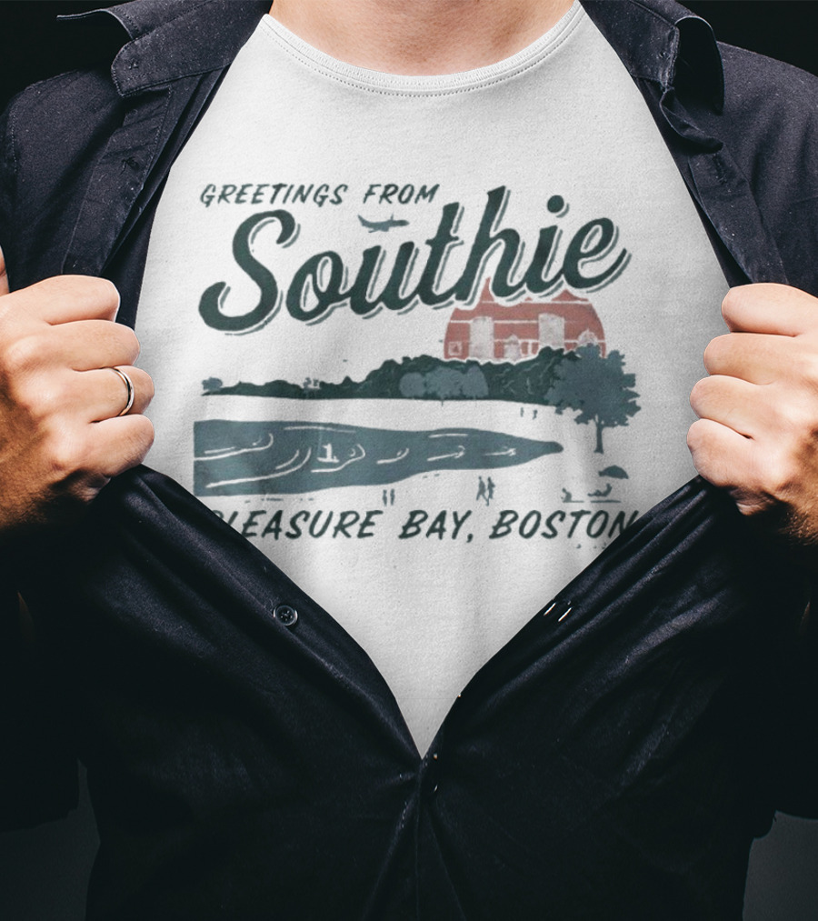 Greetings From Southie Pleasure Bay Boston Scenic Water View T-Shirt