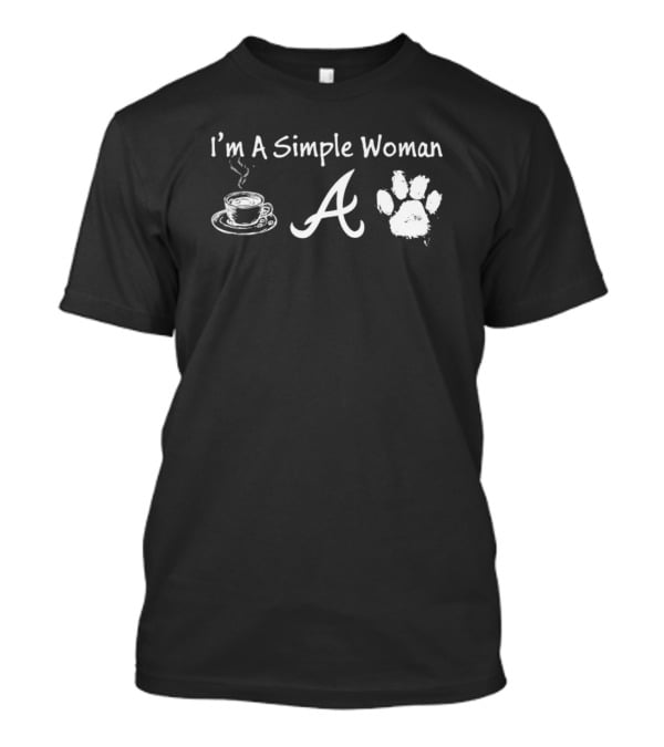 Simple Woman Who Loves Coffee Alabama Crimson And Dog Paw T-Shirt