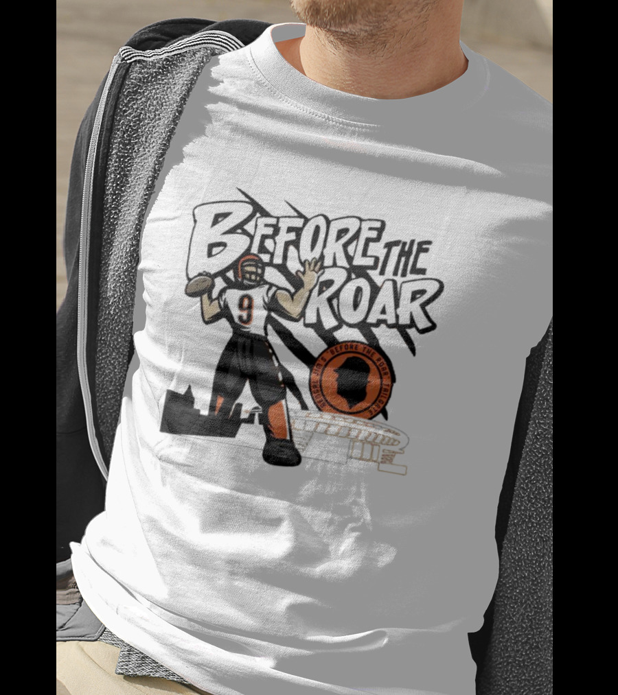 Joe Burrow Before The Roar Football Icon Cincinnati Orange T-Shirt