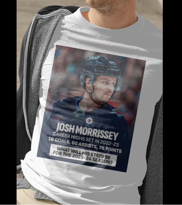 Josh Morrissey Career Highs 2022-23: 16 Goals, 60 Assists, 76 Points - Predicting 2023-24 Stats T-Shirt