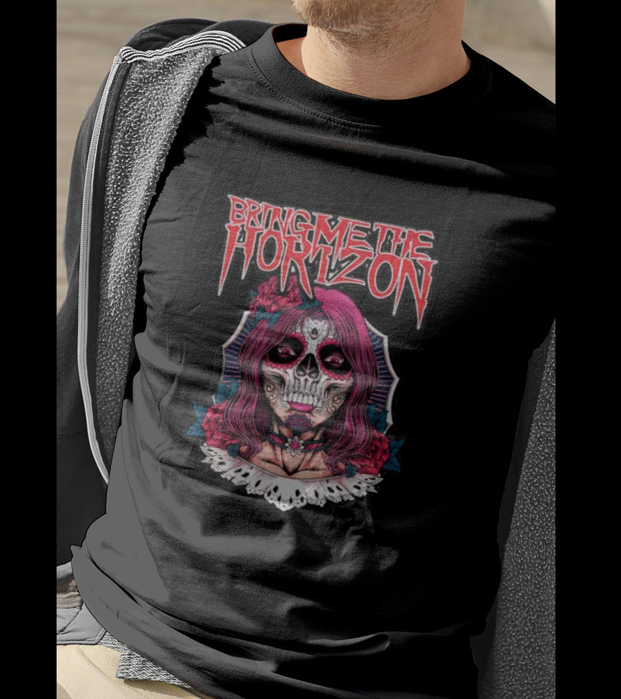 Bring Me The Horizon Dia De Los Muertos Style Skull T-Shirt