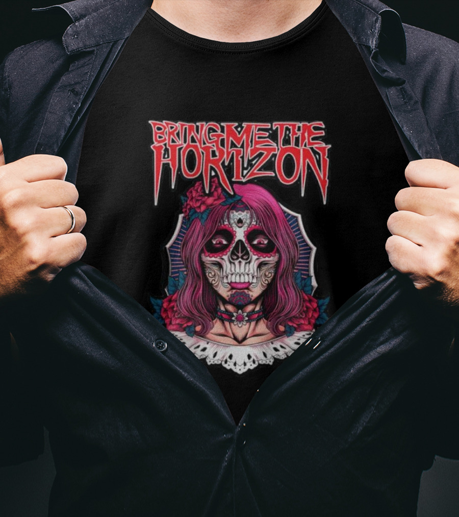 Bring Me The Horizon Dia De Los Muertos Style Skull T-Shirt