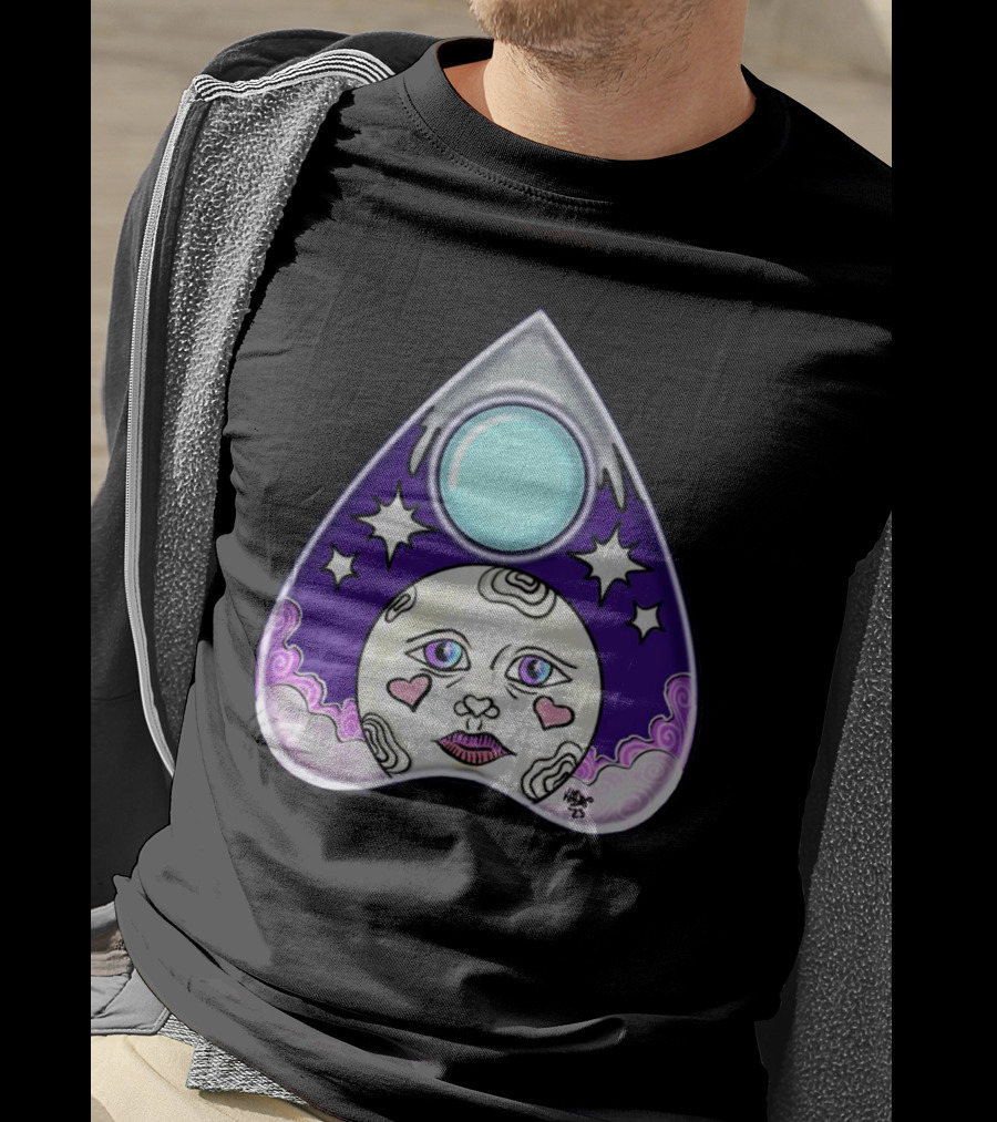 Moon Planchette Stars Face Heart Eyes T-Shirt