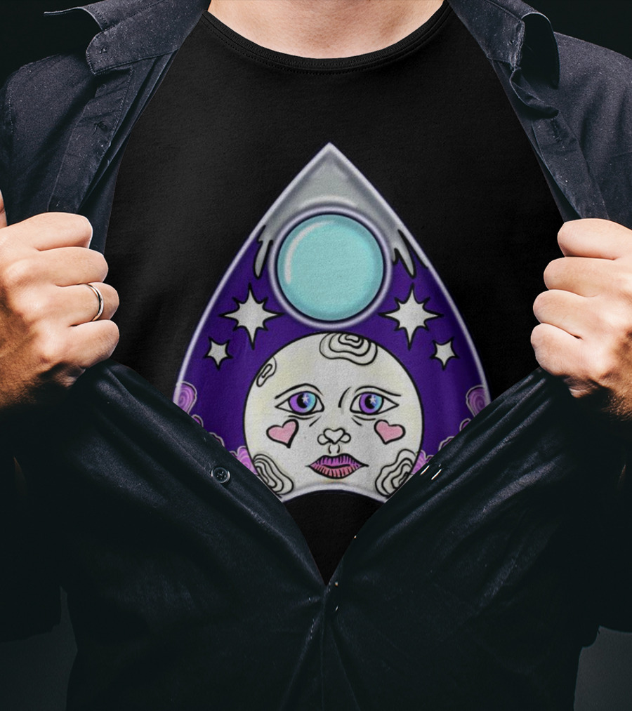 Moon Planchette Stars Face Heart Eyes T-Shirt