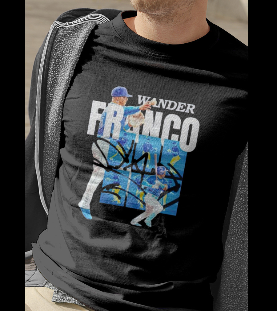Wander Franco Baseball Dynamic Action And Signature T-Shirt