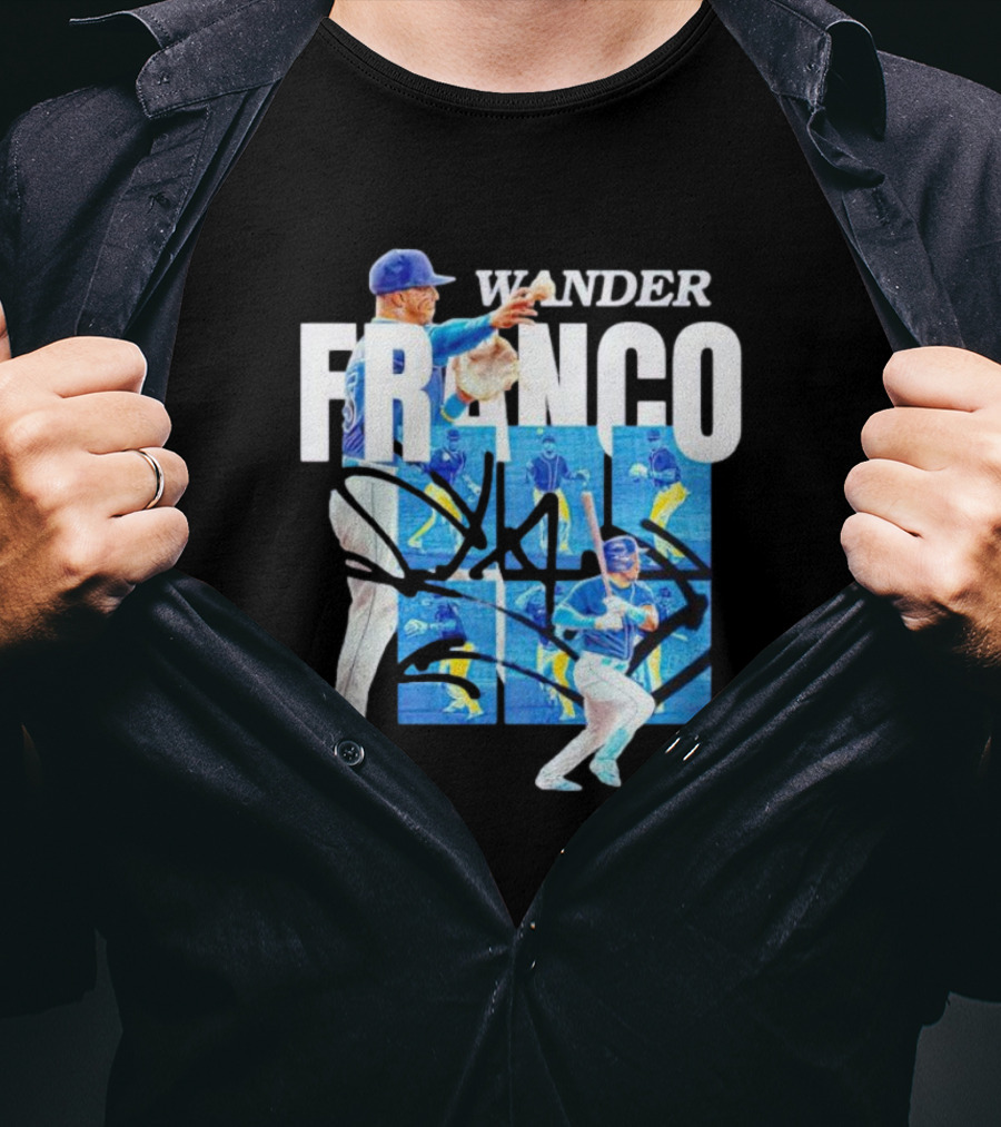 Wander Franco Baseball Dynamic Action And Signature T-Shirt