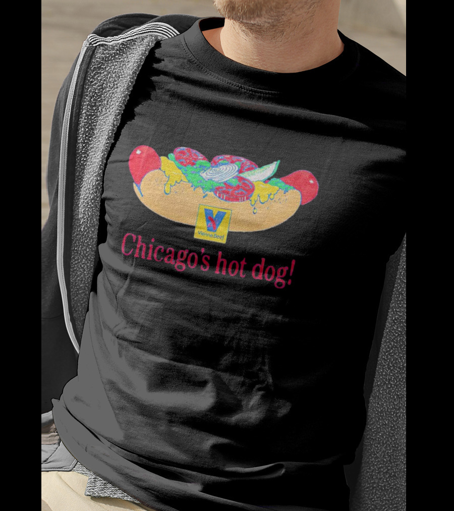 Vienna Beef Chicago's Hot Dog With Iconic Logo And Toppings T-Shirt