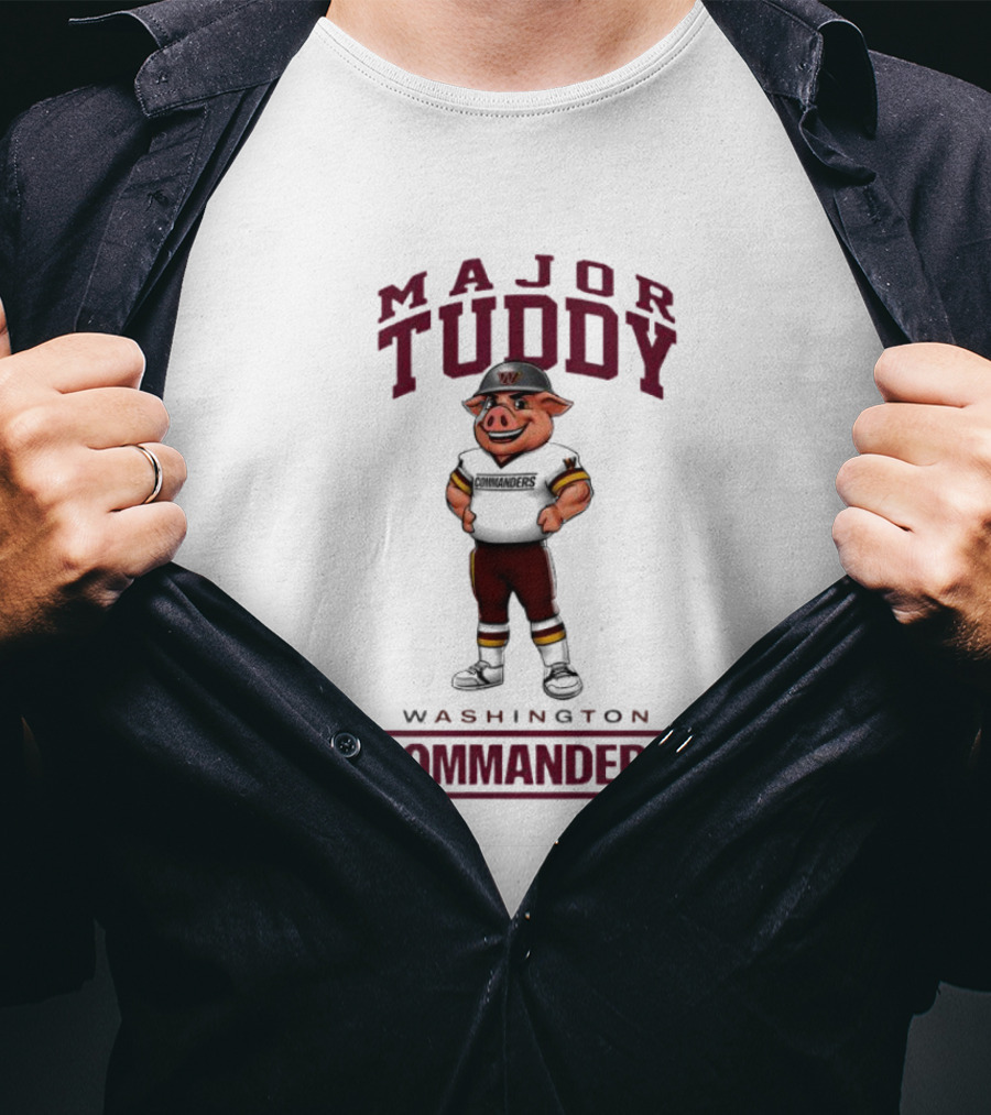 Washington Commanders Major Tuddy Pig Mascot T-Shirt