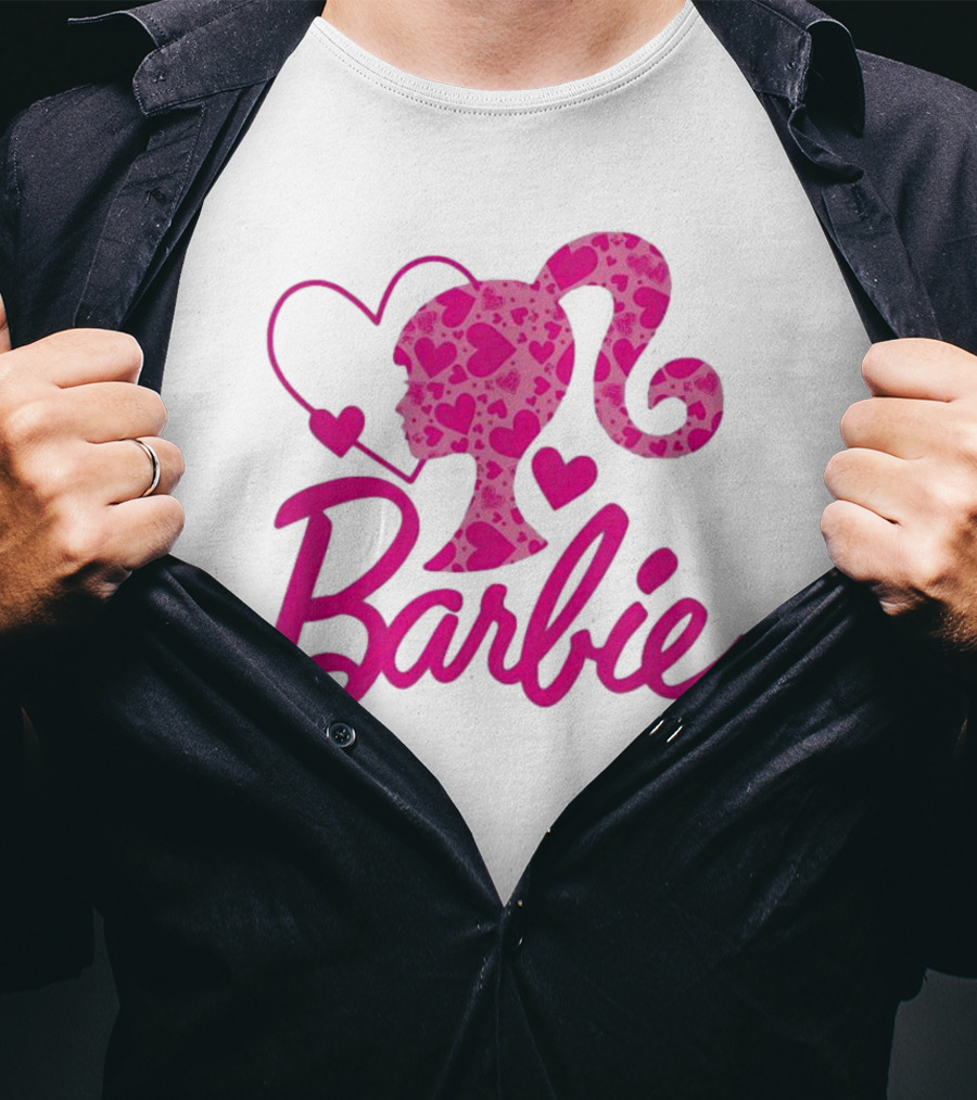 Barbie Heart Silhouette Pink T-Shirt