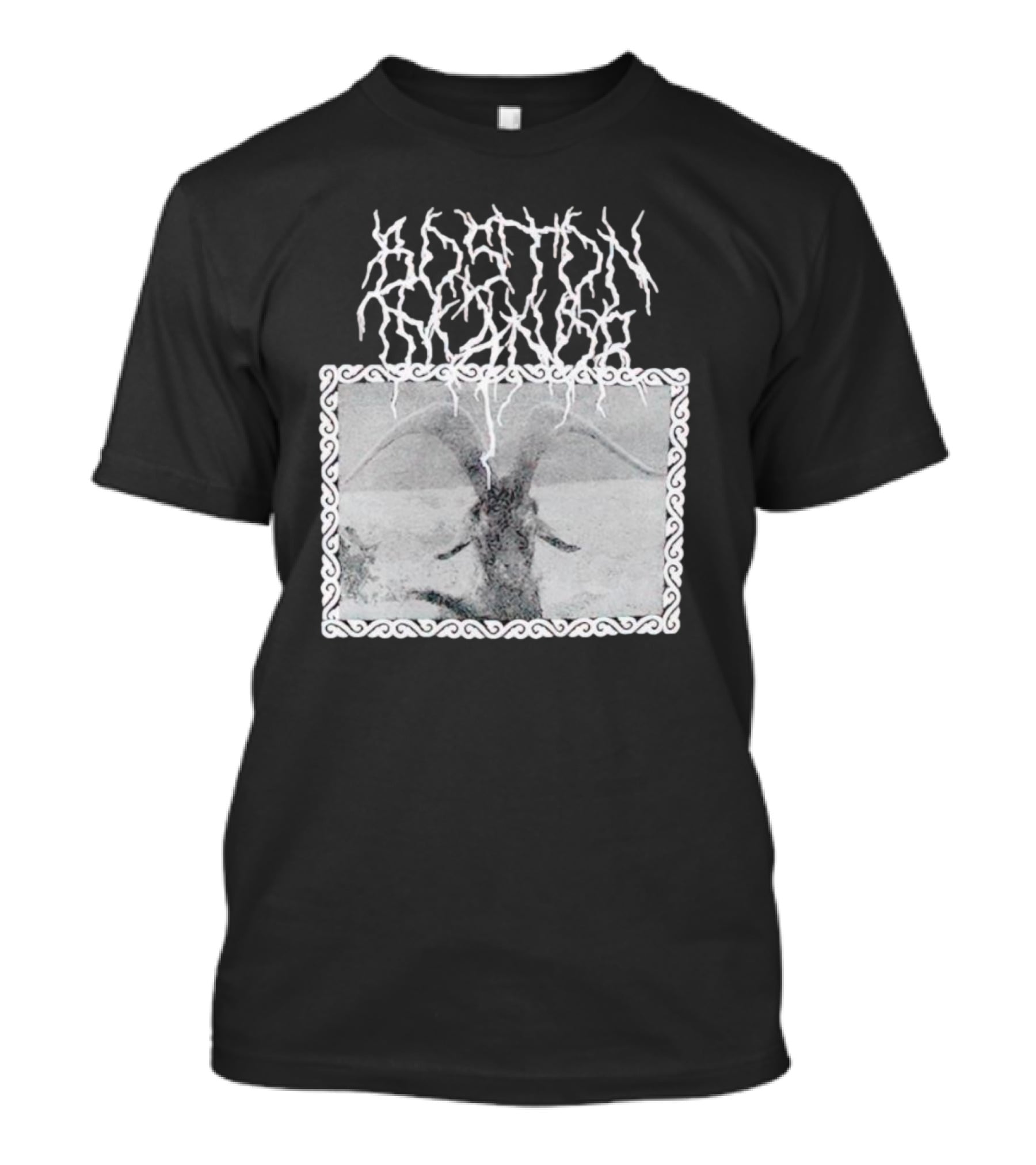 Boston Manor Goat Black Metal Style Monochrome T-Shirt