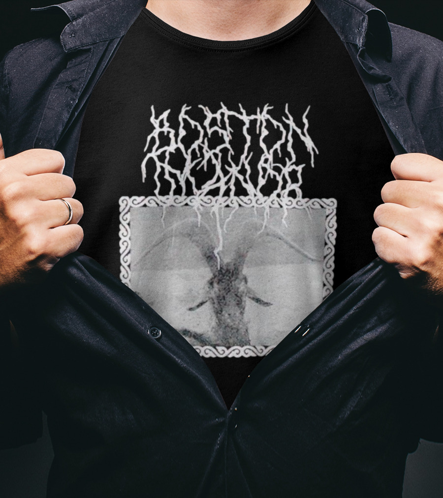 Boston Manor Goat Black Metal Style Monochrome T-Shirt
