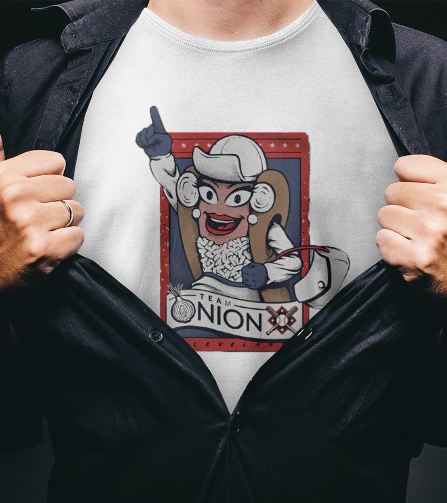 Cleveland Team Onion Hot Dog Character With Stars And Onions T-Shirt