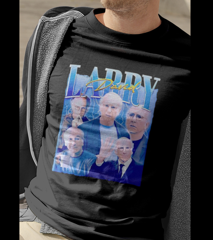 Larry David Collage Blue Lightning T-Shirt