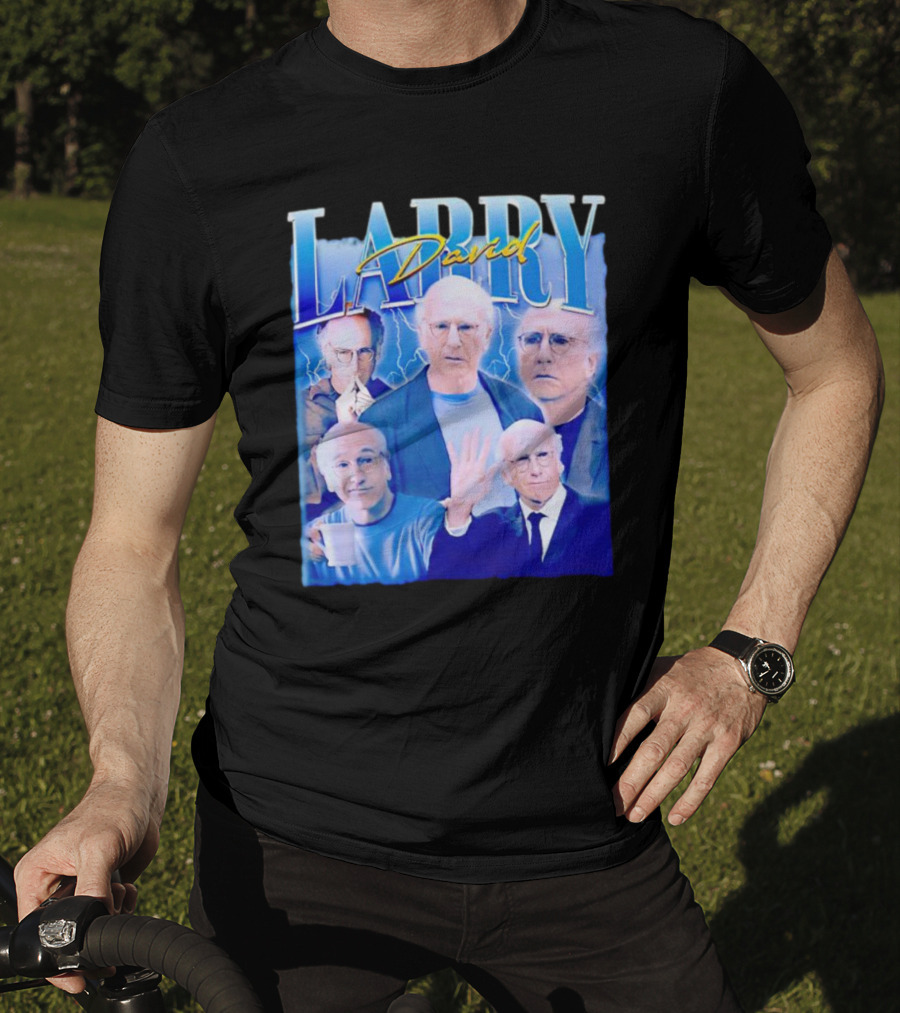 Larry David Collage Blue Lightning T-Shirt
