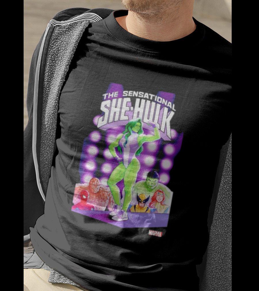 The Sensational She-Hulk Marvel Comic Heroes Hulk Spider-Man Wolverine T-Shirt
