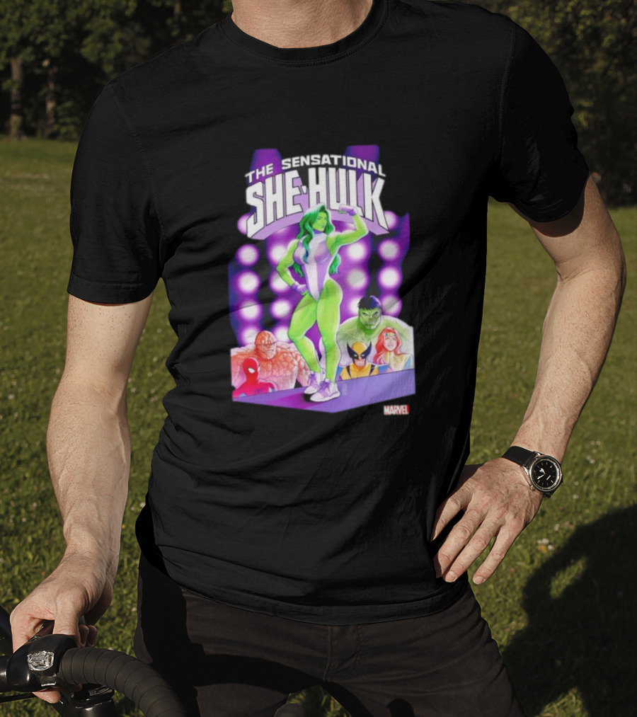 The Sensational She-Hulk Marvel Comic Heroes Hulk Spider-Man Wolverine T-Shirt