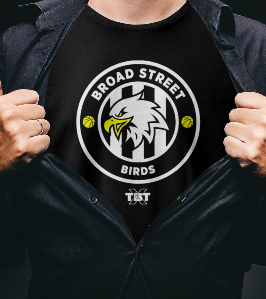 The Basketball Tournament Broad Street Birds TBT Logo Eagle Basketball T-Shirt