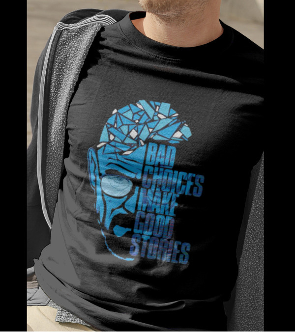 Walter White Bad Choices Make Good Stories Blue Geometric T-Shirt