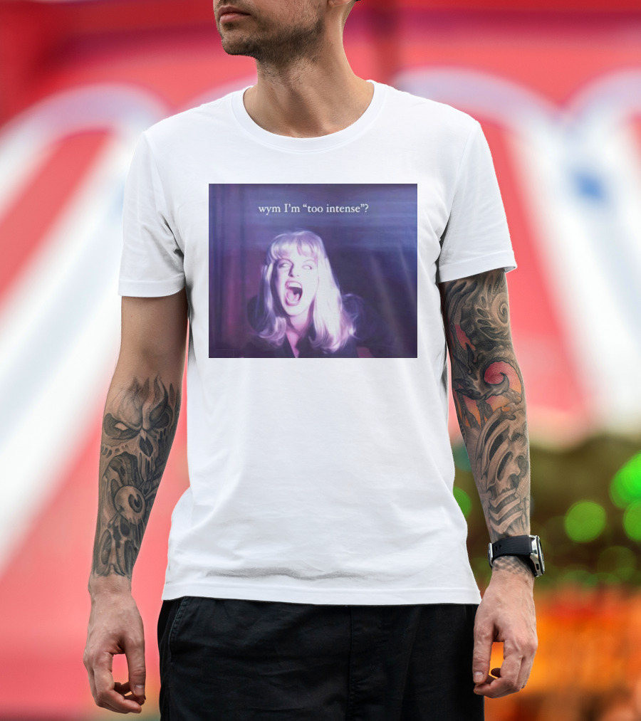 Wym I’m Too Intense? Vintage Scream Scene Oval Face Blonde Hair T-Shirt