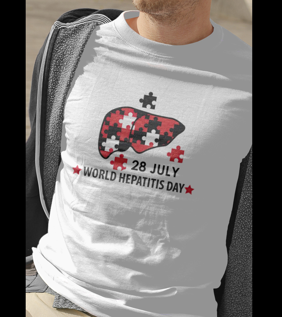 28 July World Hepatitis Day Liver Puzzle Awareness T-Shirt