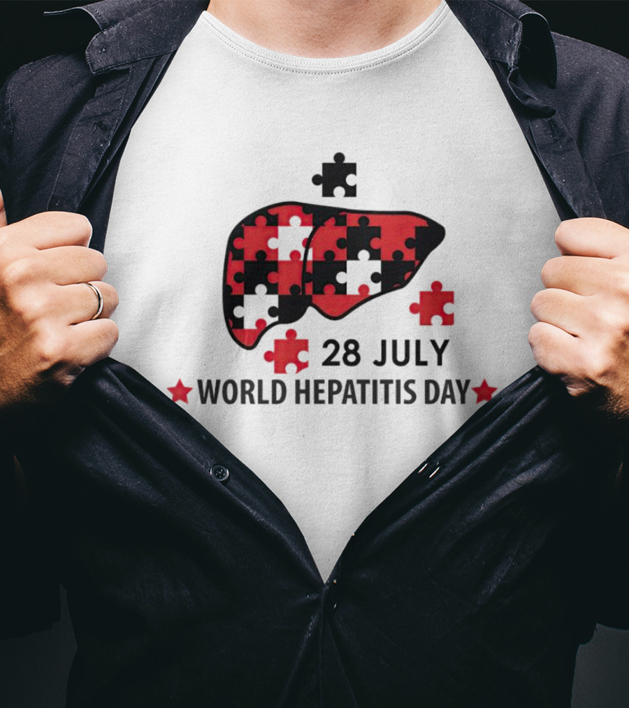 28 July World Hepatitis Day Liver Puzzle Awareness T-Shirt