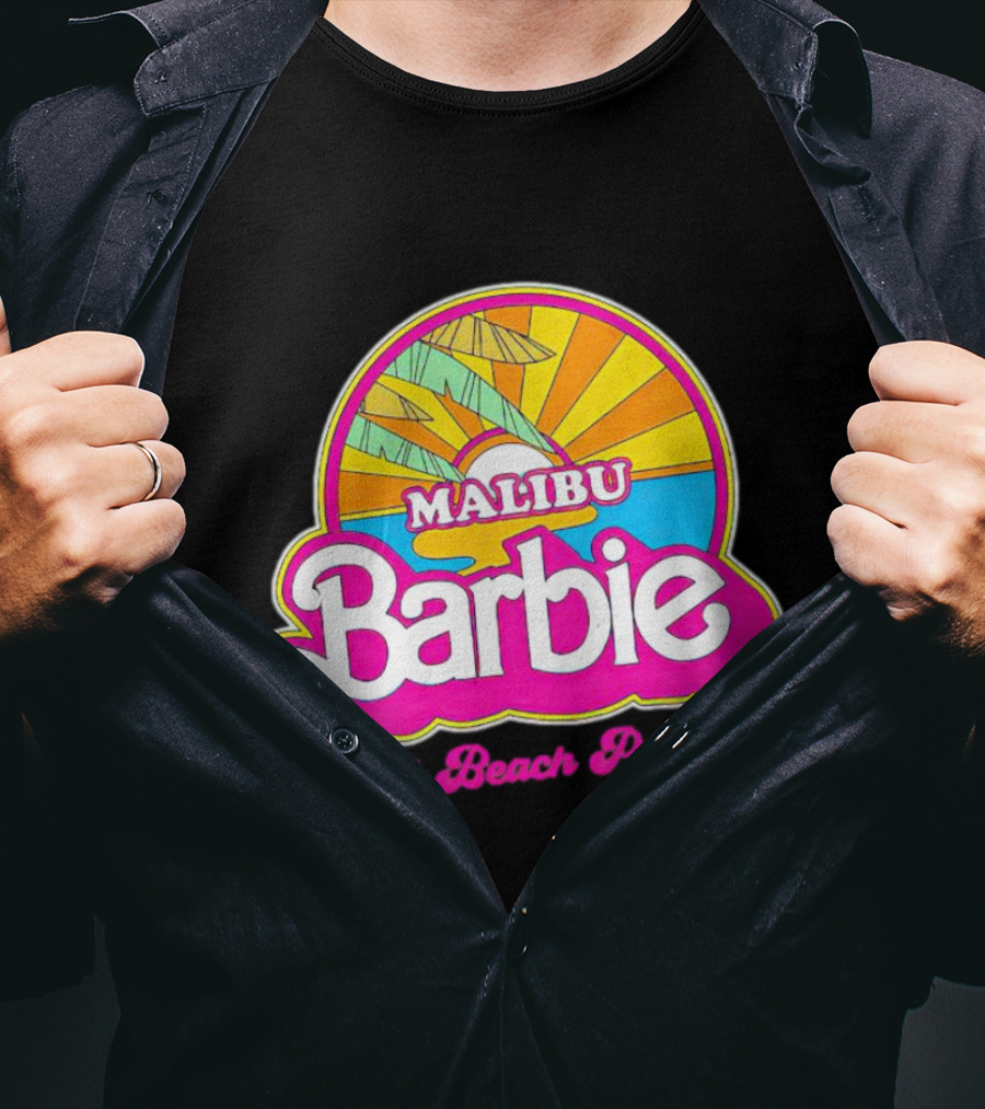 Malibu Barbie The Beach Party Retro Sunburst T-Shirt