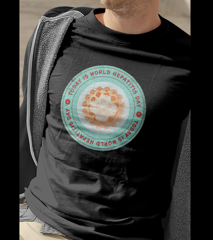 Today Is World Hepatitis Day Circular Design With Virus Representation T-Shirt