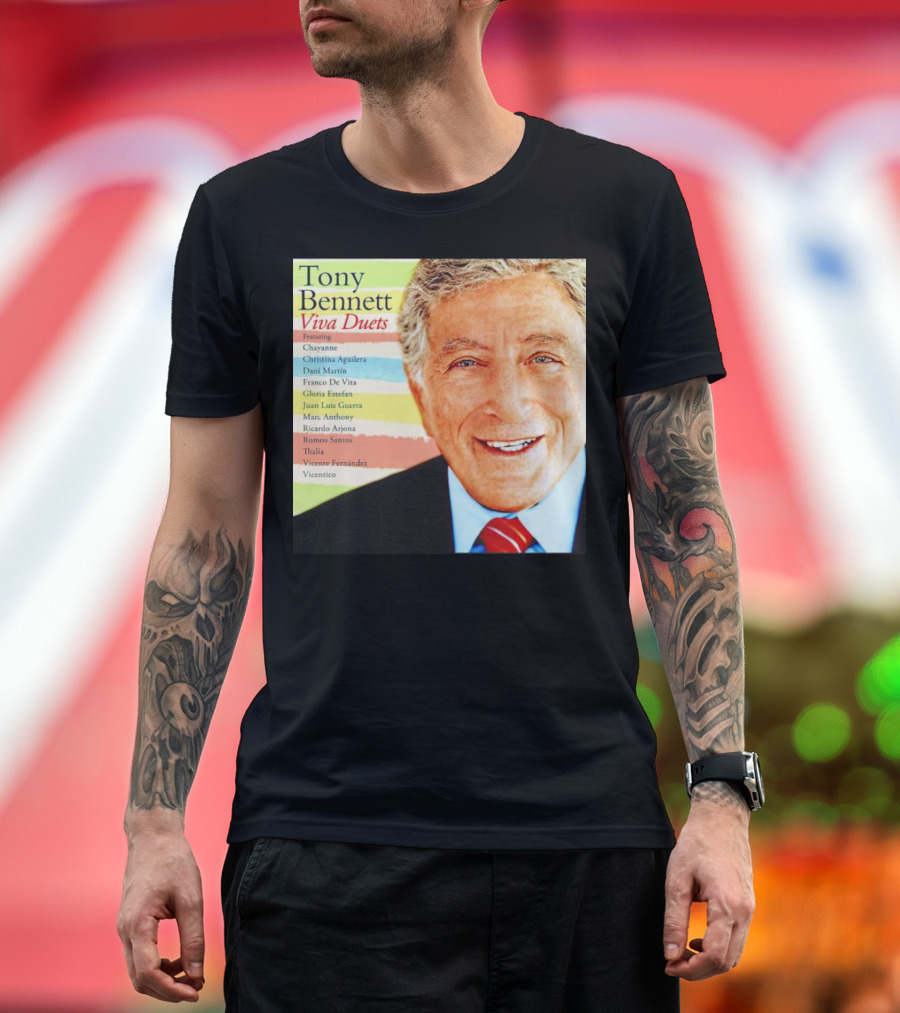Viva Duets Tony Bennett Featuring Chayanne Christina Aguilera Marc Anthony Thalia Vicente Fernandez T-Shirt