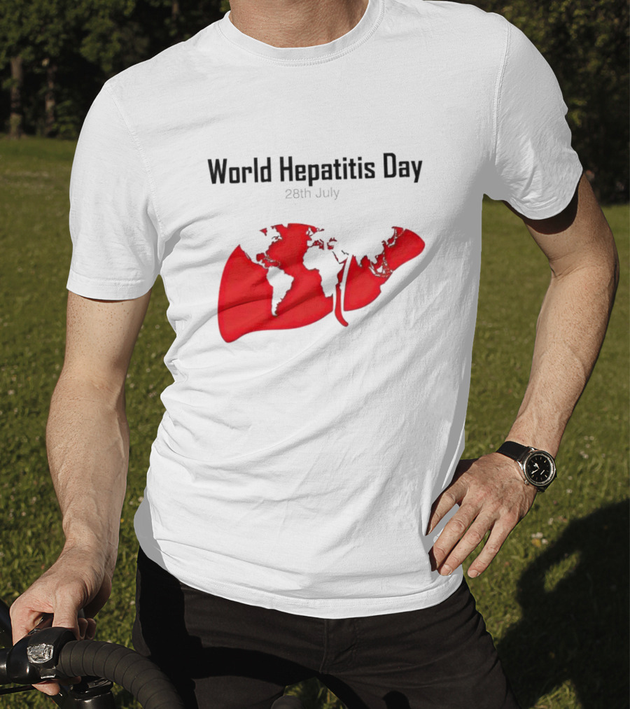 World Hepatitis Day 28th July Red Liver Map T-Shirt