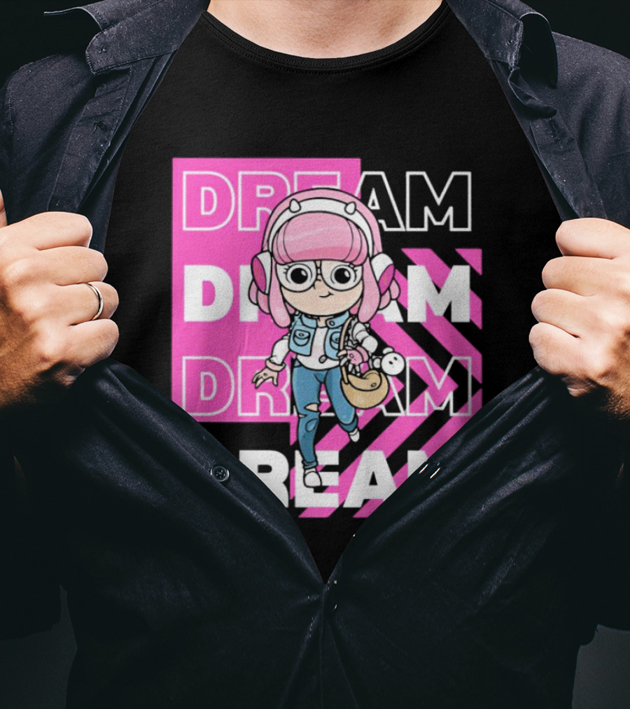 Dream Remix Pink Headphones Girl T-Shirt