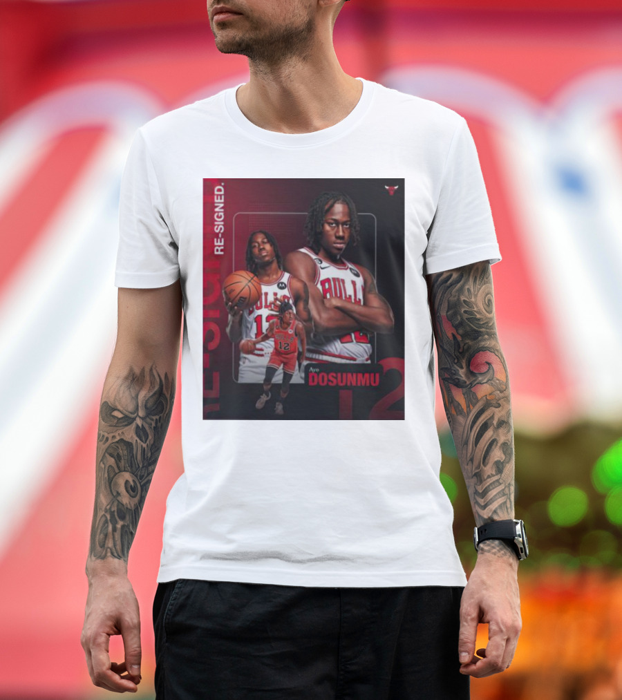 Chicago Bulls Ayo Dosunmu Re-Signed Number 12 T-Shirt