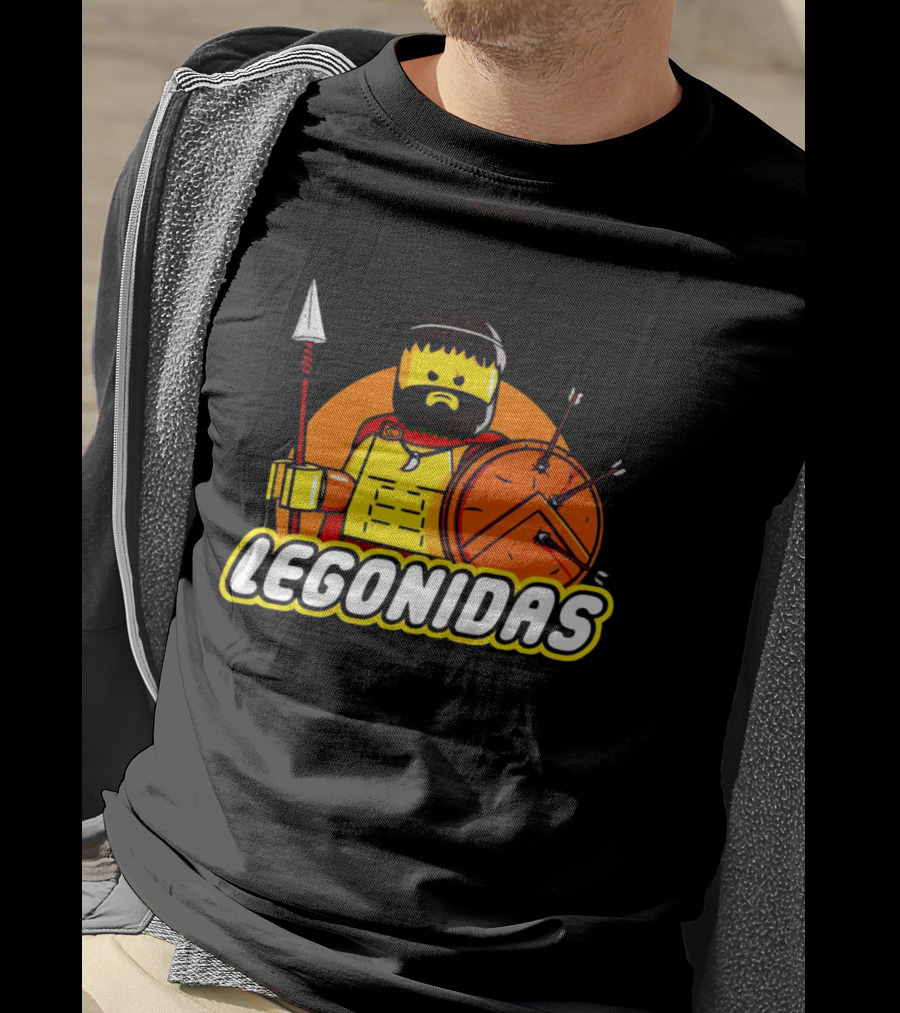 Lego Minifigure Legonidas Warrior Shield Spear T-Shirt