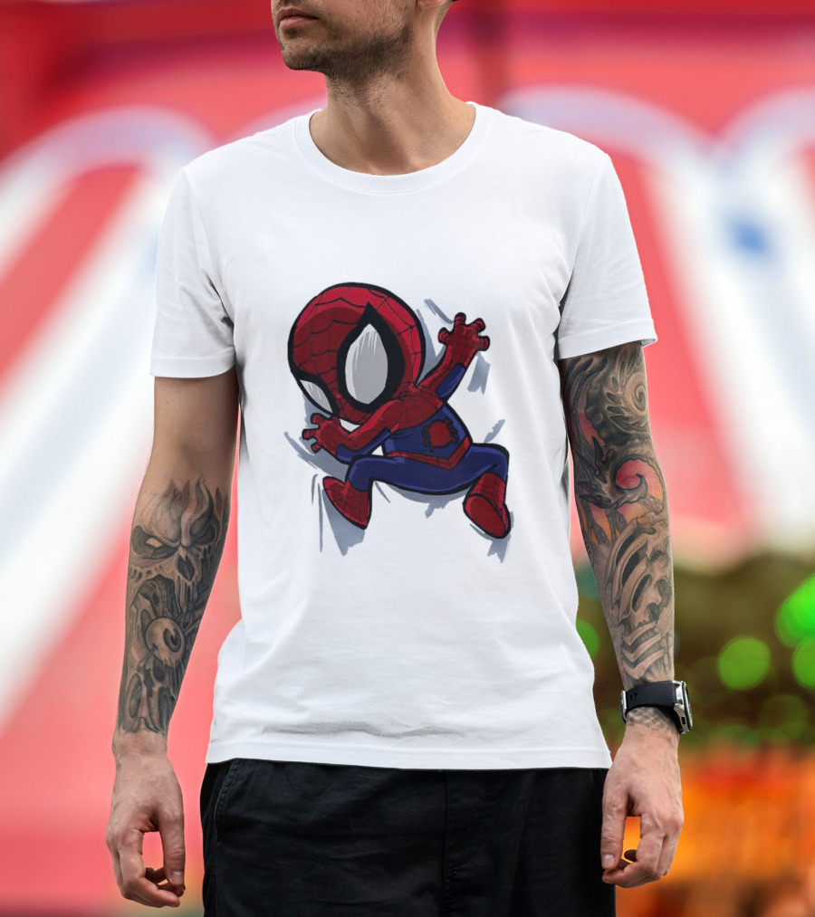 Portable Spider-Man Chibi Clinging Action T-Shirt