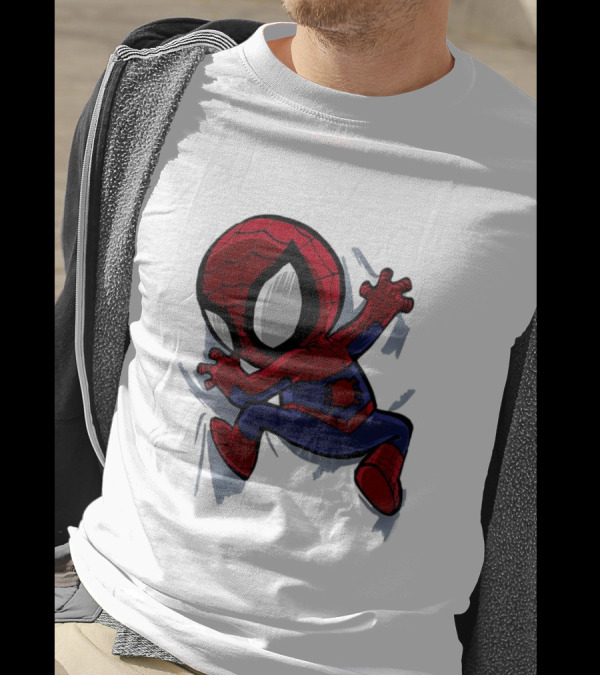 Portable Spider-Man Chibi Clinging Action T-Shirt