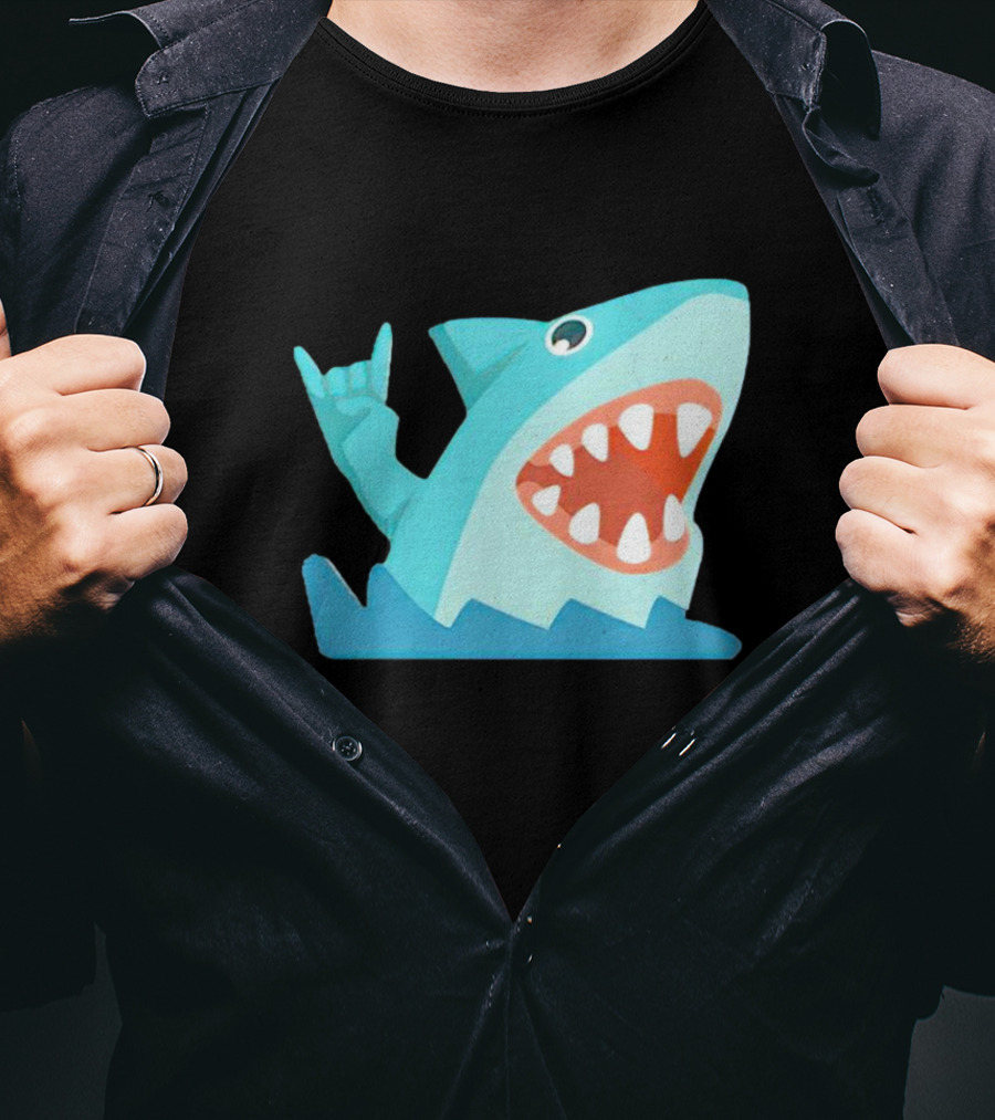 Shark Devil Horns Rock Gesture T-Shirt
