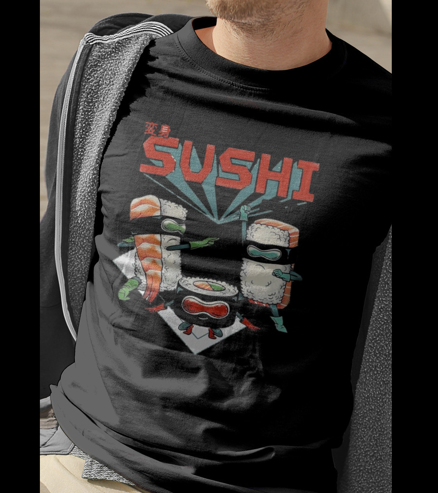 Sushi Squad Superheroes With Bandana Rolls T-Shirt