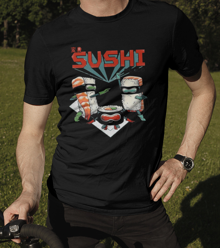 Sushi Squad Superheroes With Bandana Rolls T-Shirt