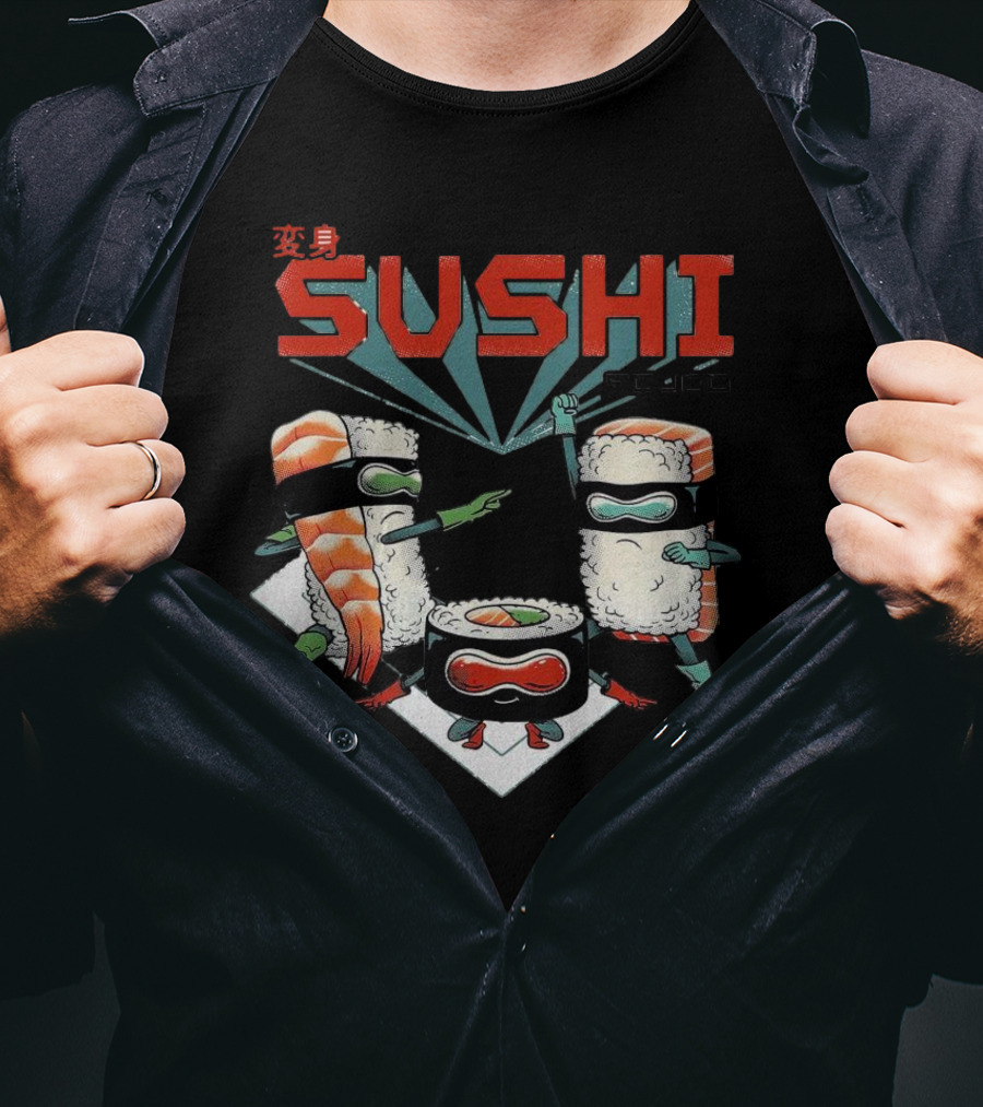 Sushi Squad Superheroes With Bandana Rolls T-Shirt