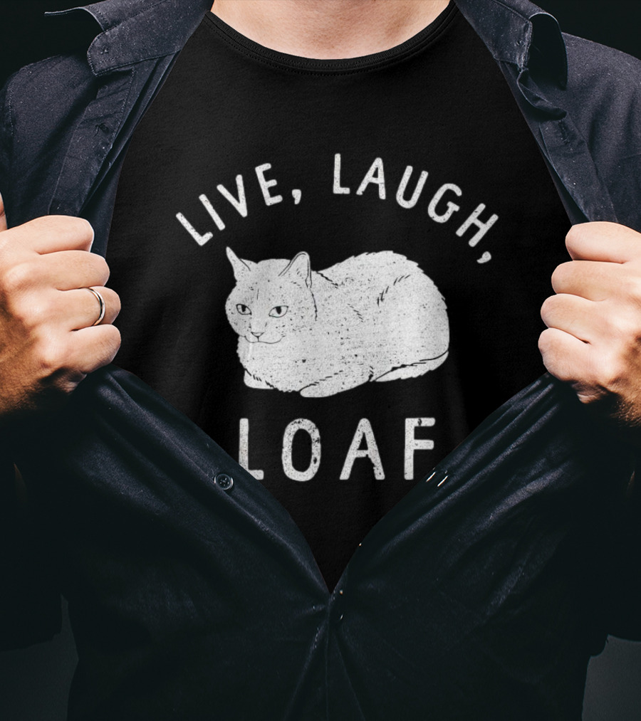 Live Laugh Loaf Cat Minimalist T-Shirt