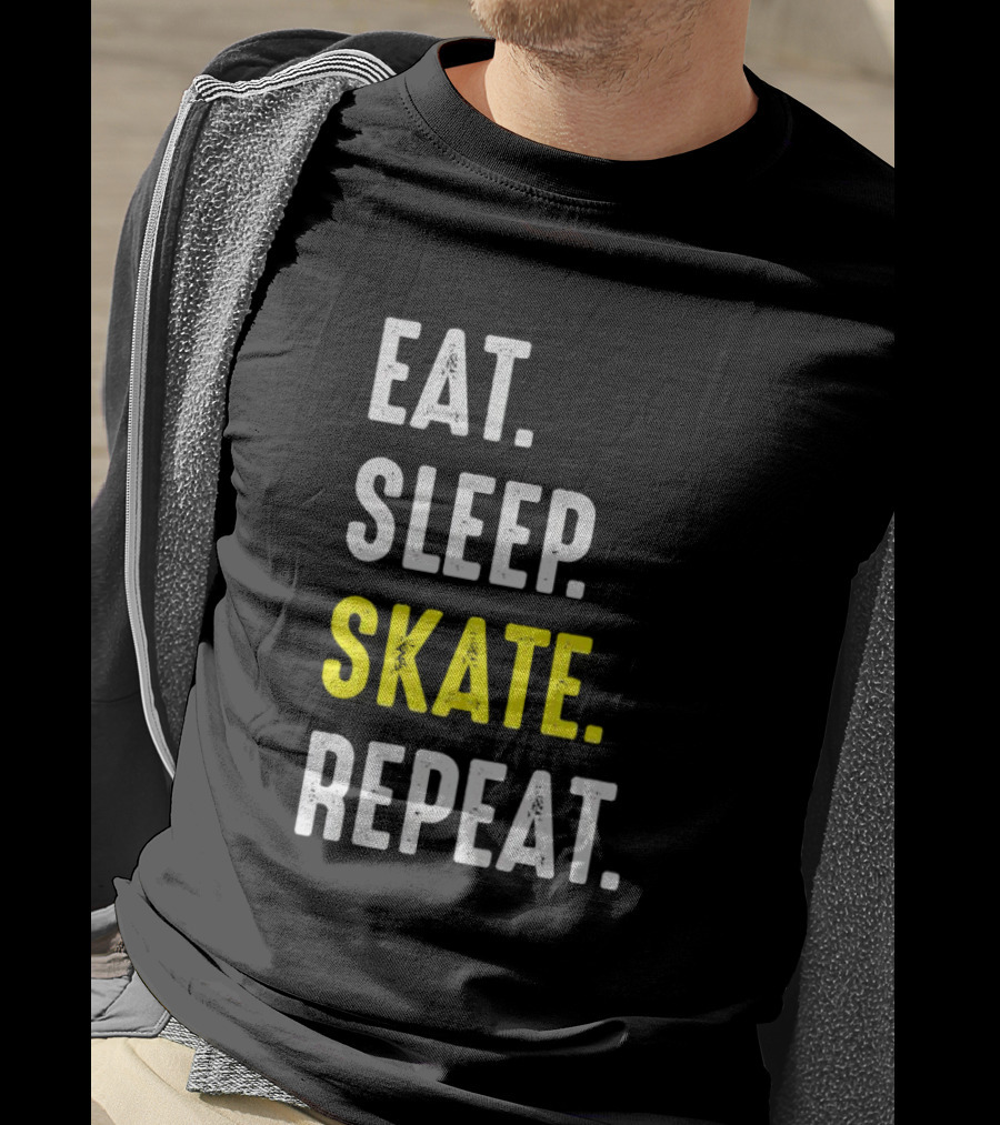 Eat Sleep Skate Repeat Classic Lifestyle Phrase T-Shirt