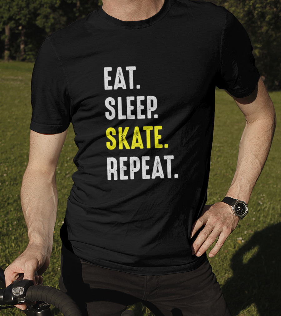 Eat Sleep Skate Repeat Classic Lifestyle Phrase T-Shirt