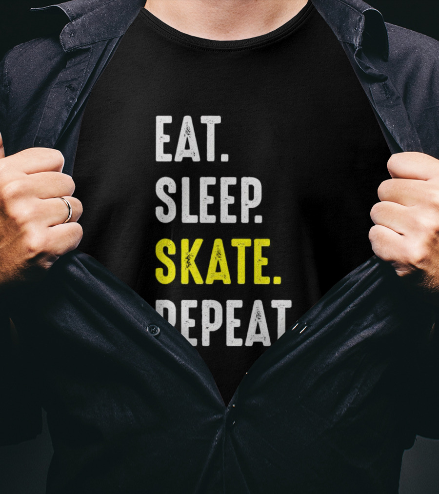 Eat Sleep Skate Repeat Classic Lifestyle Phrase T-Shirt