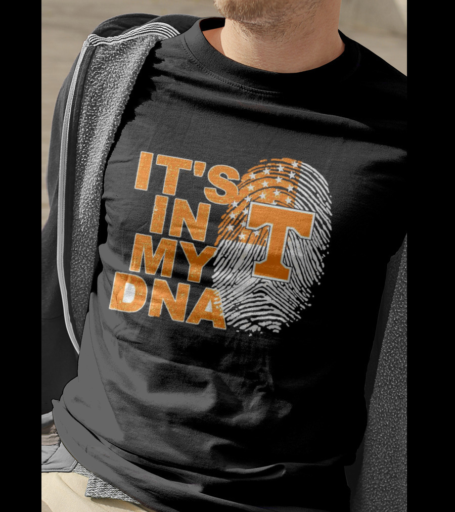Tennessee Volunteers It's In My DNA Fingerprint American Flag T-Shirt